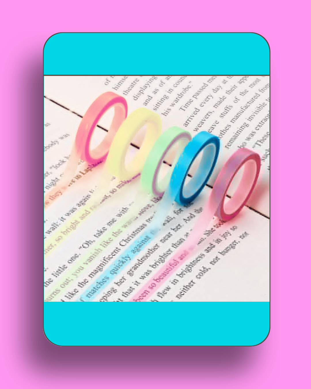 kawaii highlighting tape, colorful stationery, cute planner tape, decorative washi tape, kawaii school supplies, aesthetic tape for notes, journaling accessories Pakistan, fun office stationery