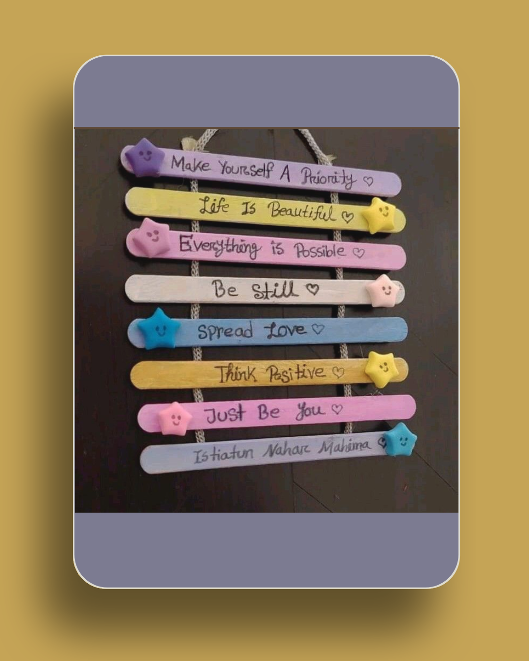 positive affirmation wall hanging, kawaii decor Pakistan, motivational room decor, cute wall quotes, small inspirational hanging, aesthetic room accessories, kawaii bedroom decor, uplifting wall art