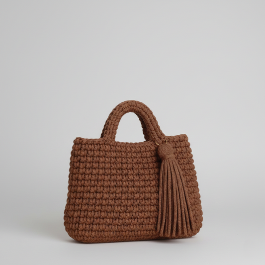 Chunky Crochet Tassel Tote Bags