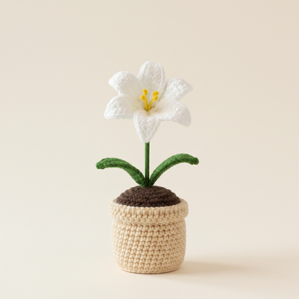 Crochet Flower Vases | Sunflower, Black rose, Lily, Red Rose, Tulip flower vases