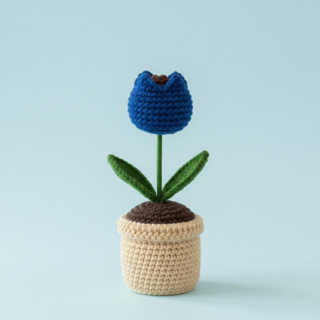 Crochet Flower Vases | Sunflower, Black rose, Lily, Red Rose, Tulip flower vases