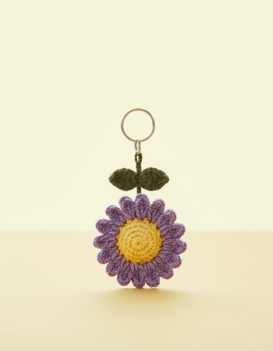 Daisy Flower Keychain