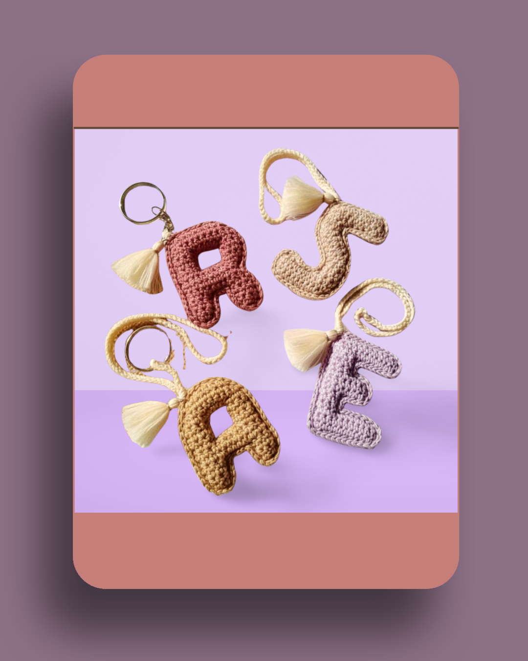 name initial crochet keychain, personalized crochet keychain, alphabet crochet keychain, handmade initial keychain, crochet letter keychain, cute crochet keychain, aesthetic crochet accessory, custom crochet keychain pakistan, giftable crochet keychain, handmade crochet accessory, initial bag charm, soft yarn keychain, unique crochet gift, personalized gift for friends, crochet keychain for bags