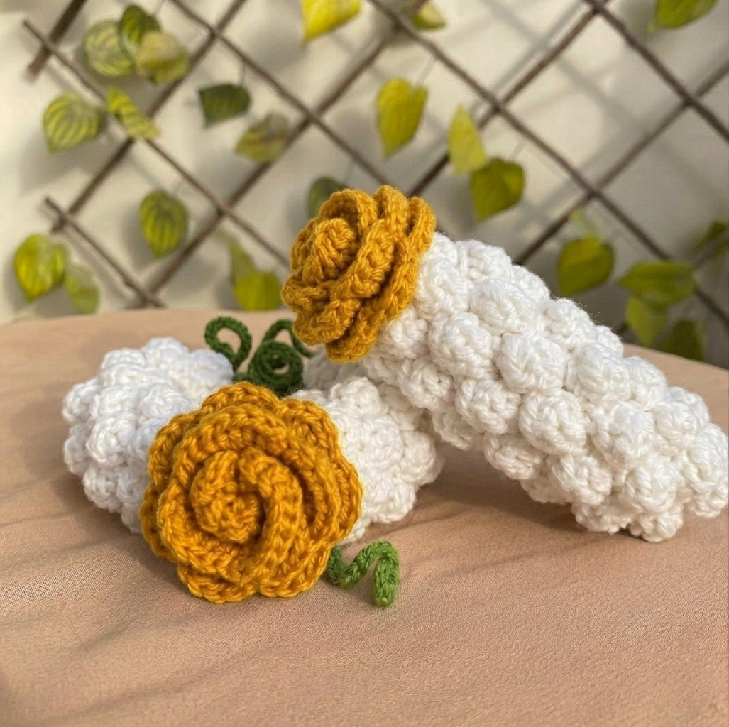Crochet Gajras with Flower on Top