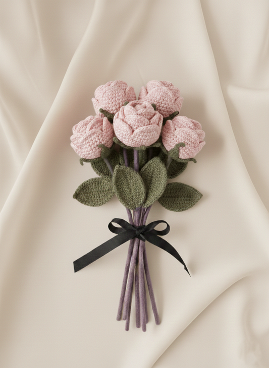 Rose Crochet Flower and Bouquets