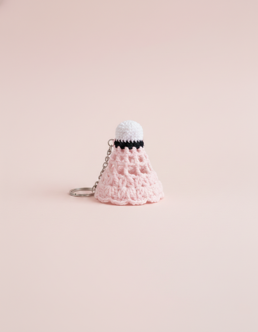 Shuttlecock Design Keychain