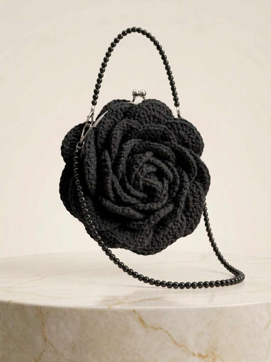 Crochet Rose Flower Design Bags