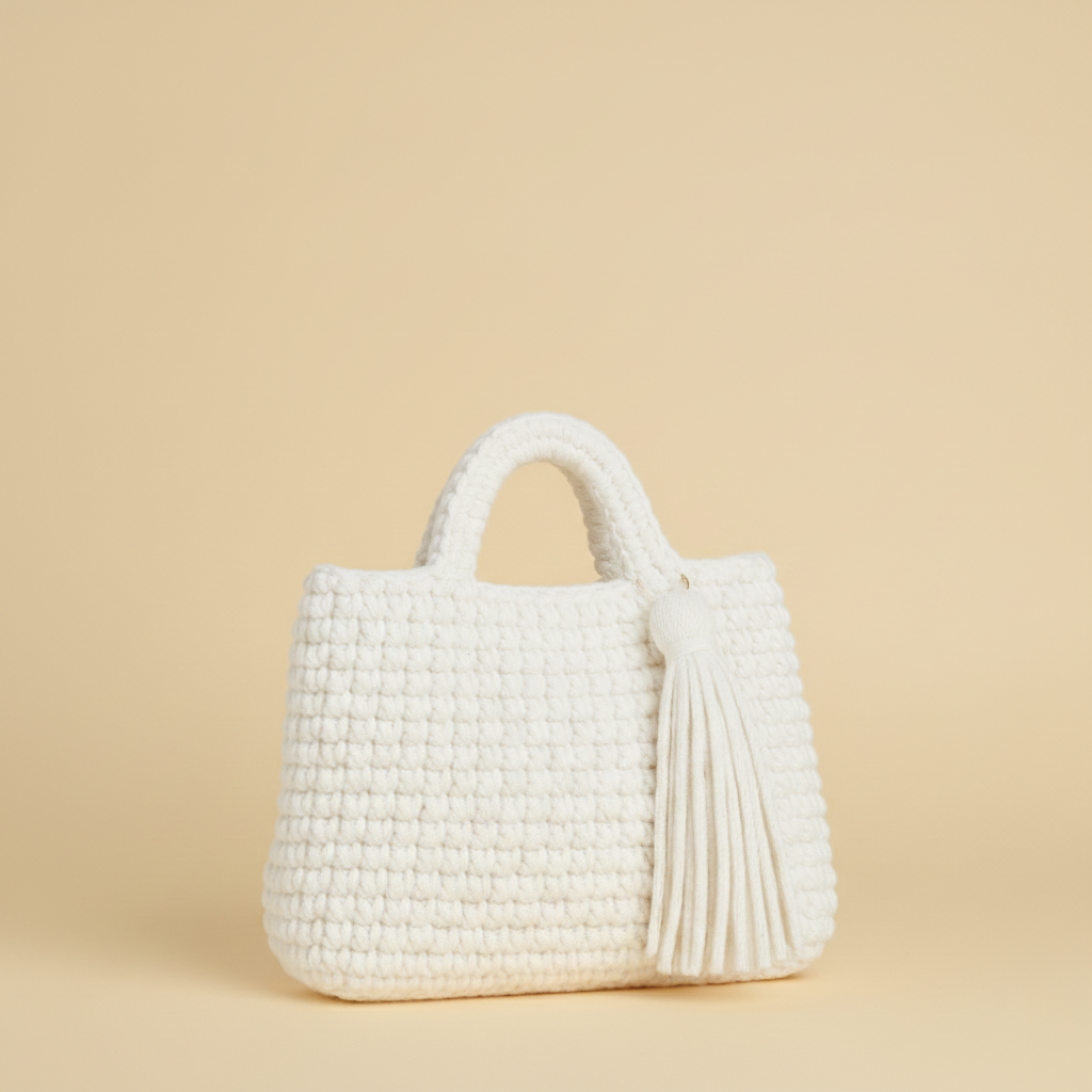 Crochet Chunky Tassel Tote Bags
