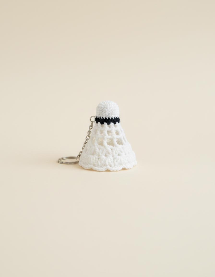Shuttlecock Design Keychain
