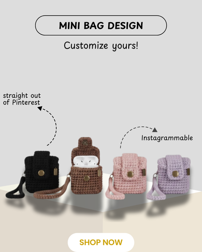 Mini Bag Design Crochet Earbud Case