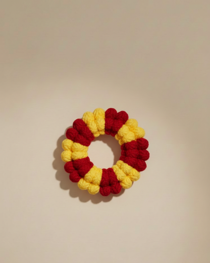 Red and Yellow Color Crochet Gajras | Two Color Crochet Gajras