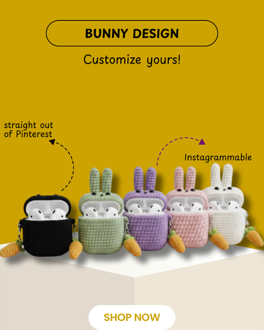 Bunny Design Crochet Earbud Case