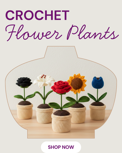 Crochet Flower Plants Pots
