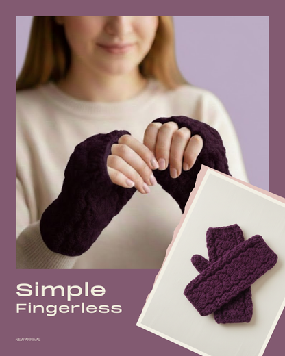 Simple Fingerless Crochet Mittens