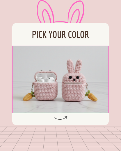 Bunny Design Crochet Earbud Case