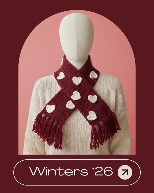 Heart Design Crochet Mufflers and Scarfs