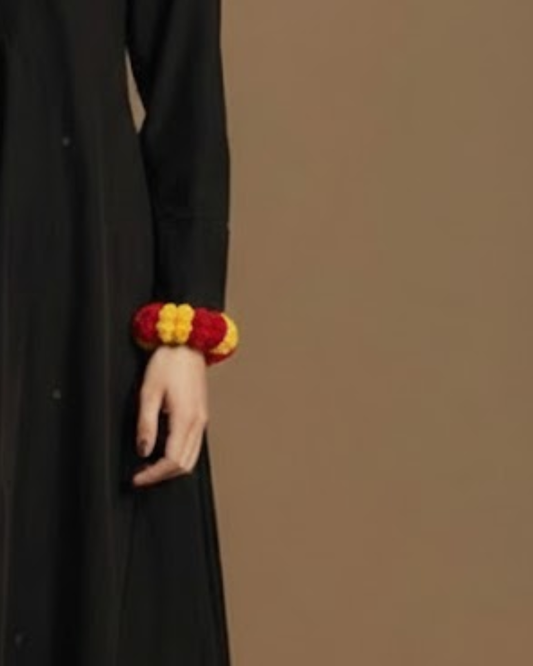 Red and Yellow Color Crochet Gajras | Two Color Crochet Gajras