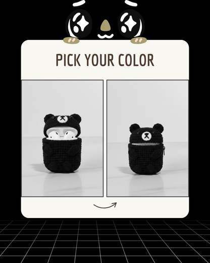 Bear Design Crochet Ear Bud Case
