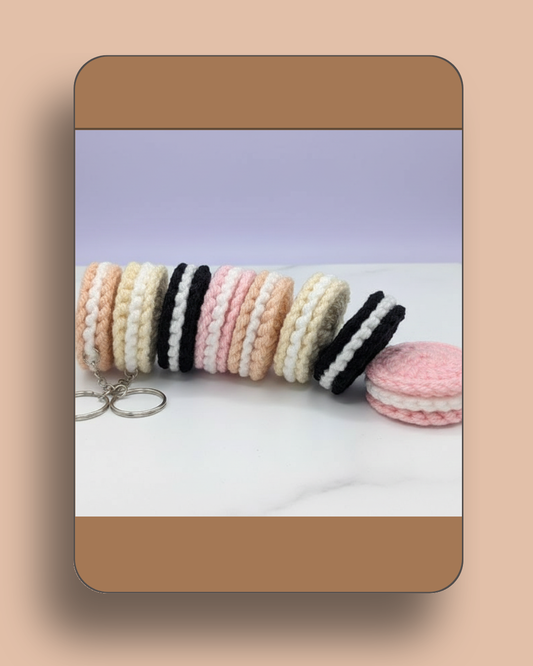 Oreo crochet keychain, Oreo biscuit keychain, handmade crochet keychain, cute crochet bag charm, aesthetic crochet accessory, crochet keychain pakistan, Oreo inspired keychain, fun crochet keychain, giftable crochet keychain, handmade Oreo keychain, crochet accessory for bags, playful crochet keychain, unique crochet gift pakistan, Oreo bag charm, soft crochet keychain