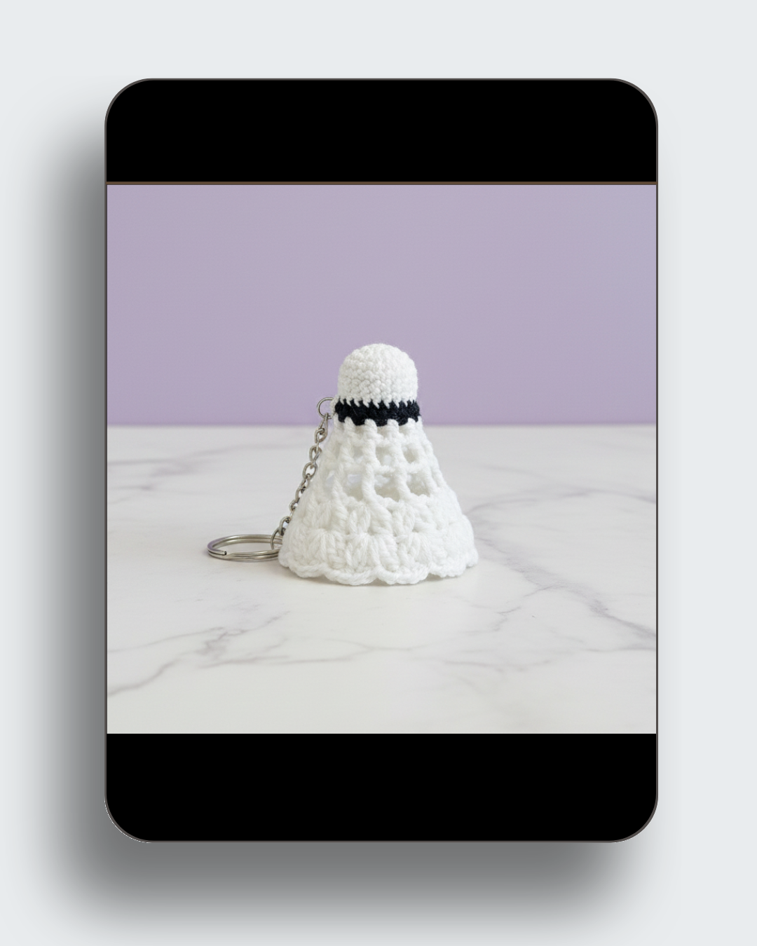 crochet shuttlecock keychain, handmade crochet keychain, badminton keychain, crochet sports accessory, cute crochet keychain, aesthetic crochet keychain, crochet bag charm, giftable crochet keychain, handmade crochet accessory pakistan, shuttlecock bag charm, crochet keychain for gifts, lightweight crochet keychain, unique crochet keychain, crochet sports fan gift, crochet accessory for bags