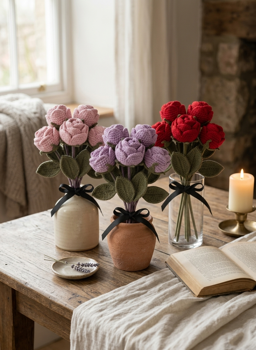 Crochet Rose Flowers