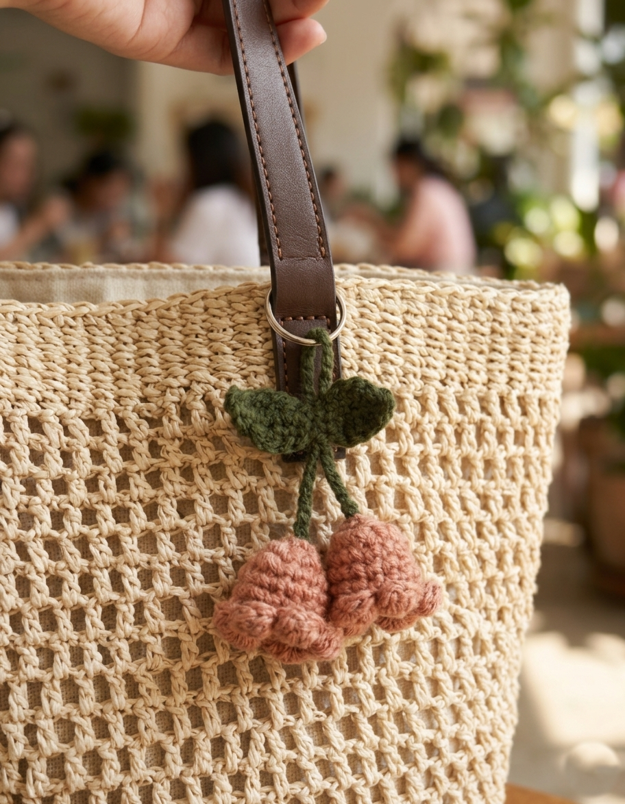 Bell Flower Crochet Keychain