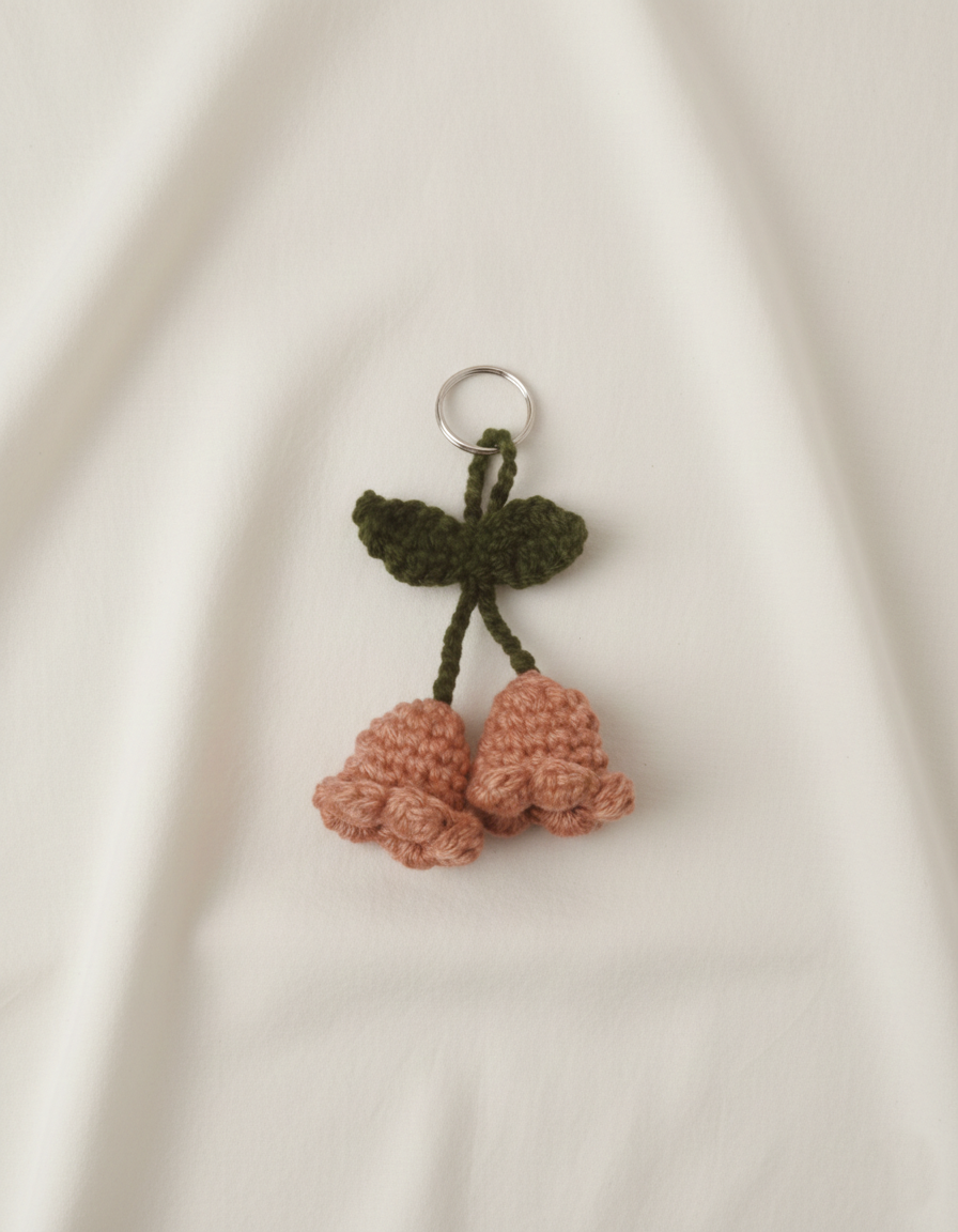 Bell Flower Crochet Keychain