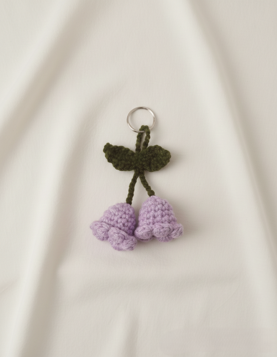 Bell Flower Crochet Keychain