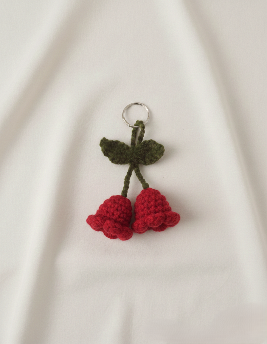 Bell Flower Crochet Keychain