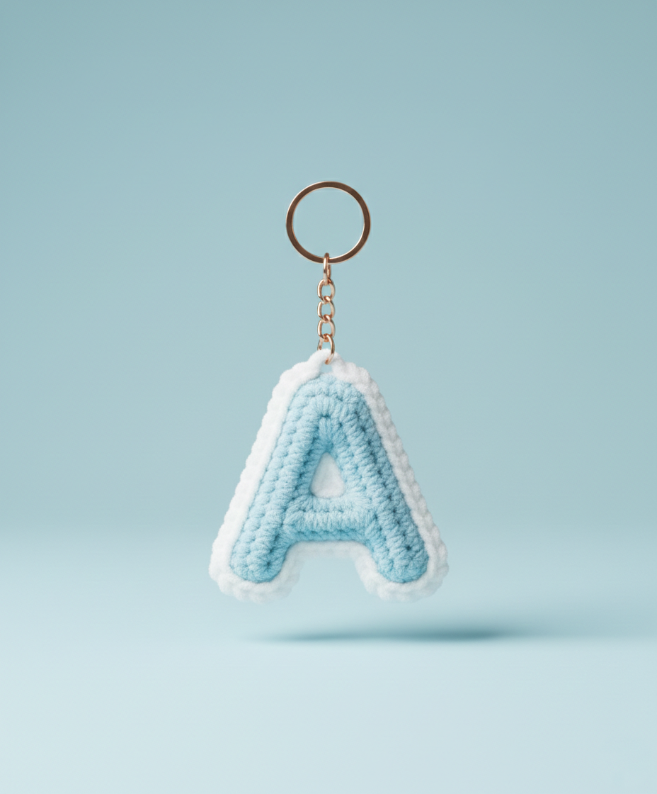 Personalized Name Initial Design Crochet Keychains and Bagcharms