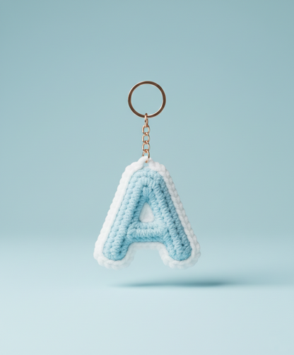 Personalized Name Initial Design Crochet Keychains and Bagcharms