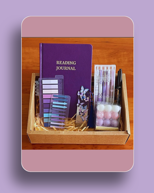 book lover gift box, journal gift set pakistan, kawaii stationery gift, scented candle gift, bookmarks gift set, cute stickers gift, stationery gift box pakistan, gift for readers, gift for bookworms pakistan, aesthetic stationery set, handmade stationery gift, cozy reading gift, gift hamper for book lovers, cute writing accessory set, gift bundle for readers
