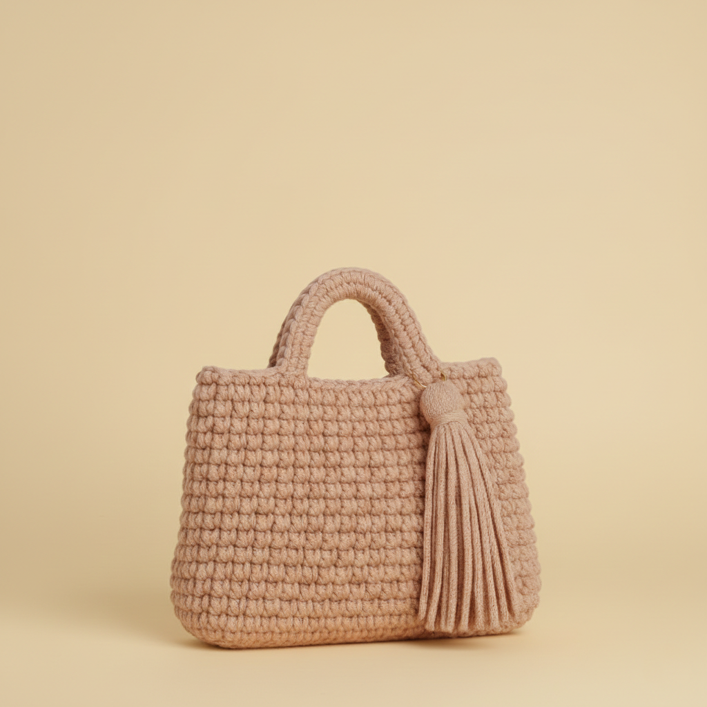 Crochet Chunky Tassel Tote Bags