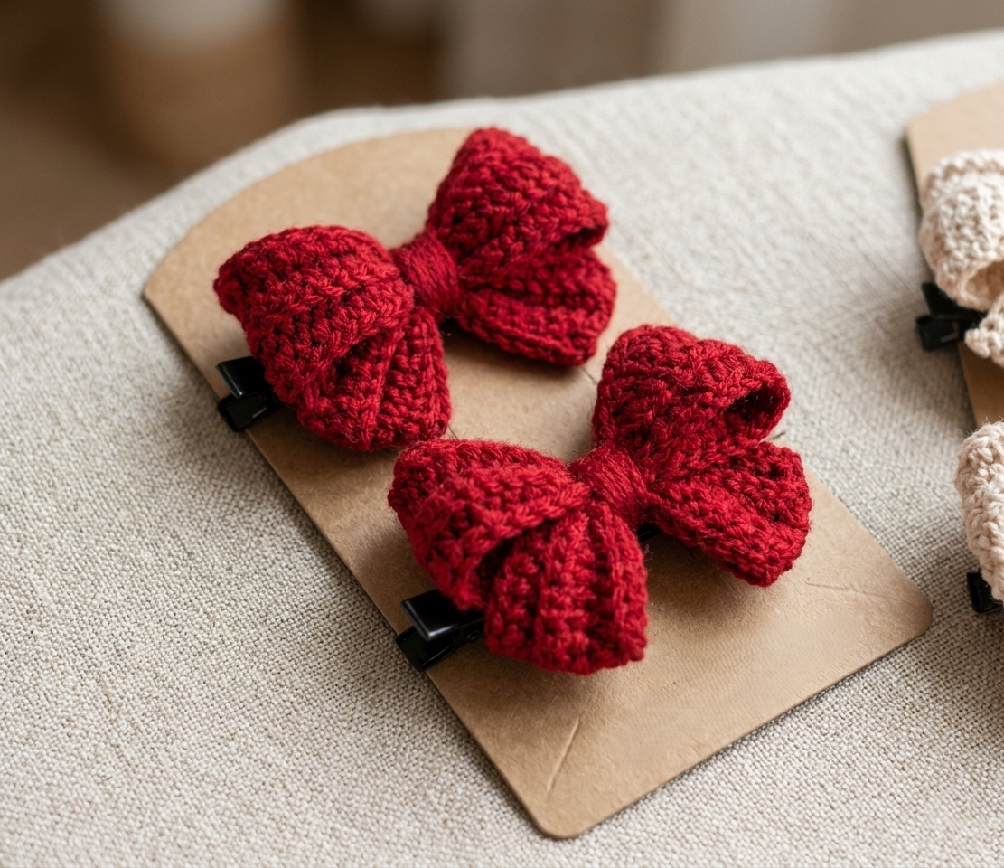 Crochet Small Ribbon Hair Tie