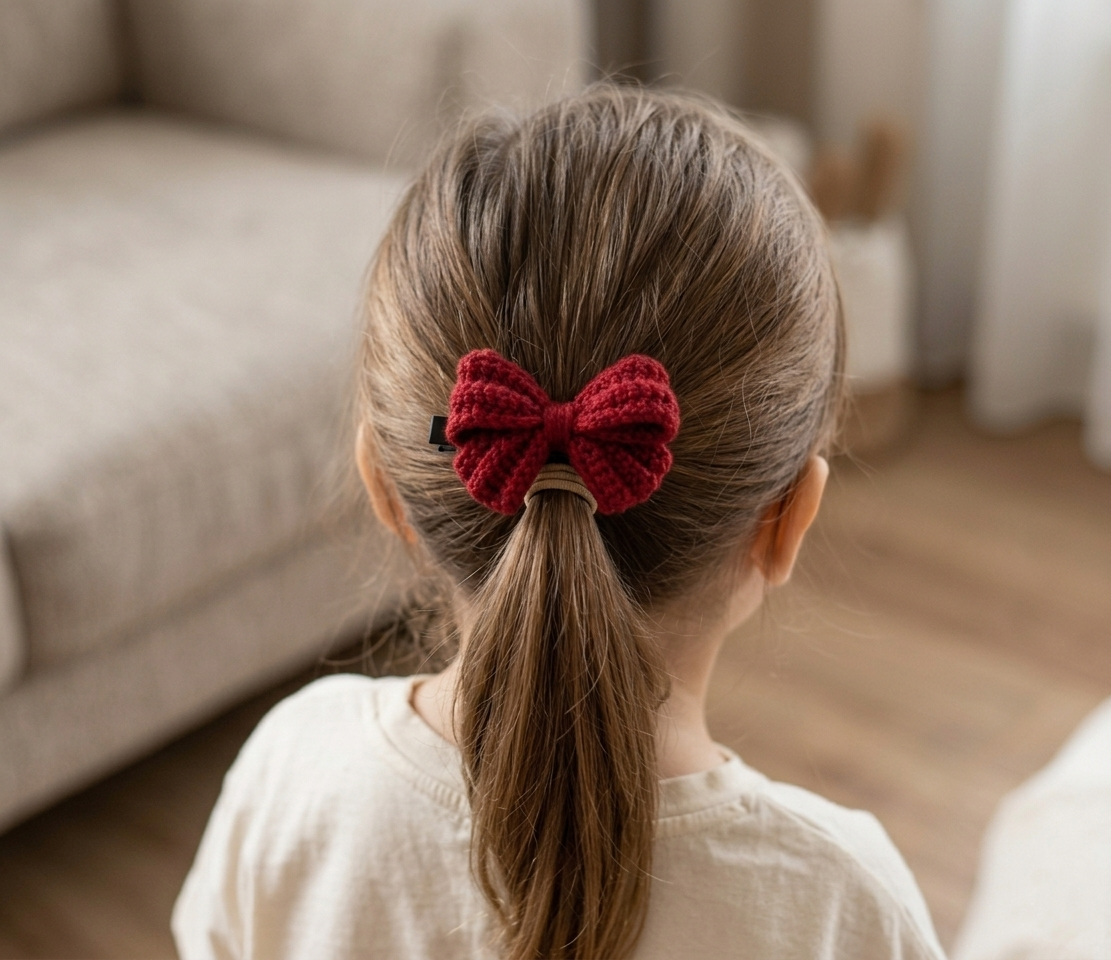 Crochet Small Ribbon Hair Tie