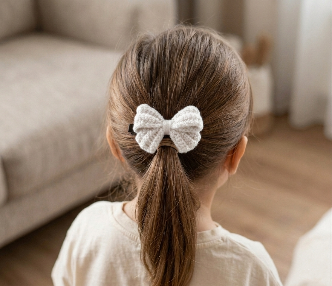 Crochet Small Ribbon Hair Tie
