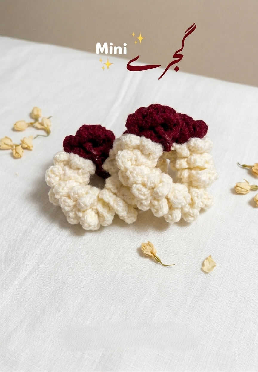 Mini Crochet Gajras with Flower on Top for Baby Girls