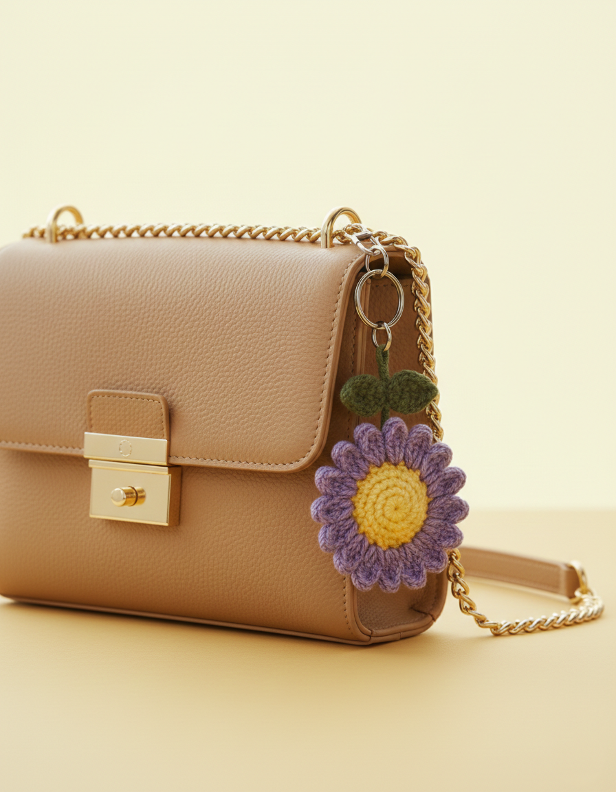 Crochet Daisy Flower Design Keychains and Bagcharms