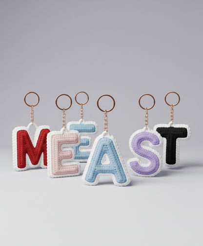 Personalized Name Initial Design Crochet Keychains and Bagcharms