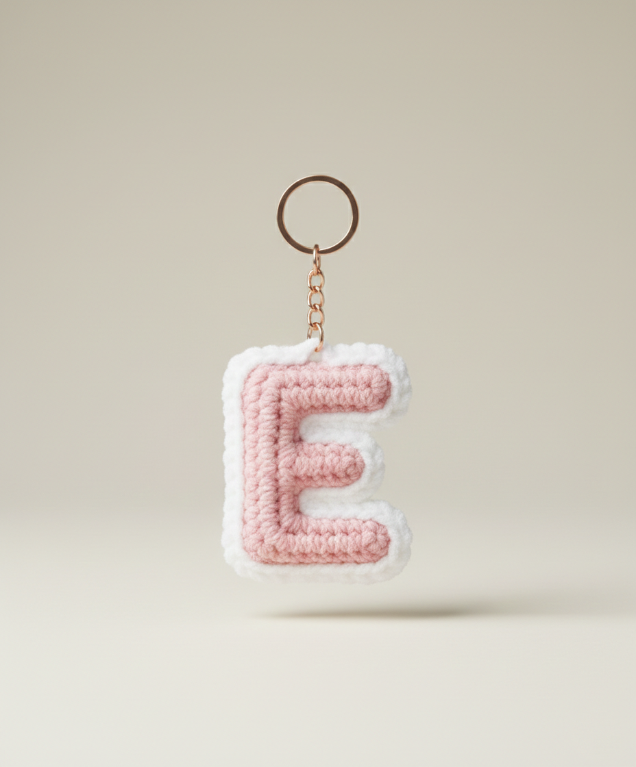 Personalized Name Initial Design Crochet Keychains and Bagcharms