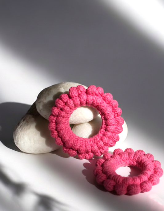 Pink Color Crochet Gajras | One Color Crochet Gajras