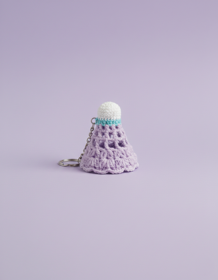 Shuttlecock Design Keychain