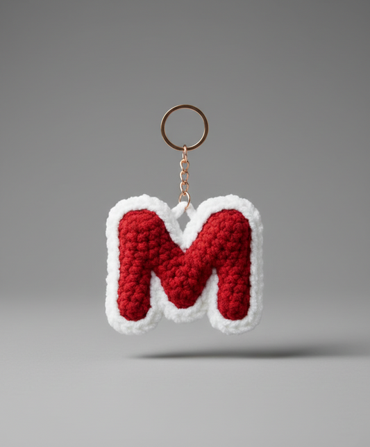 Personalized Name Initial Design Crochet Keychains and Bagcharms