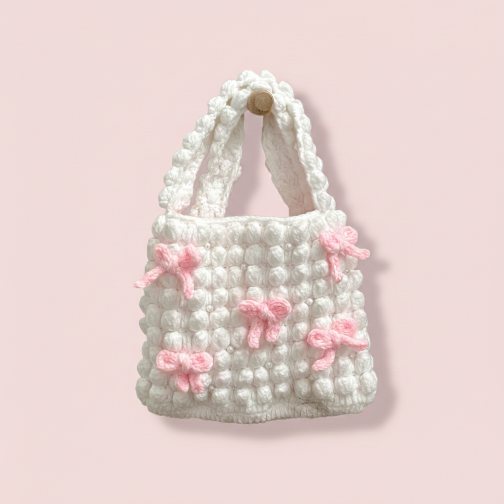 Crochet Bow Design Bags
