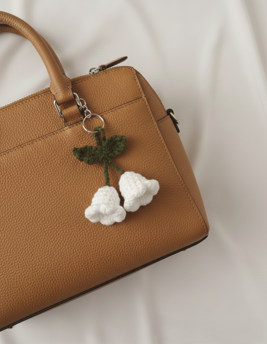 Bell Flower Crochet Keychain