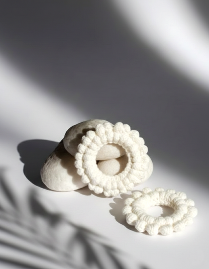 White Color Crochet Gajras | One Color Crochet Gajras